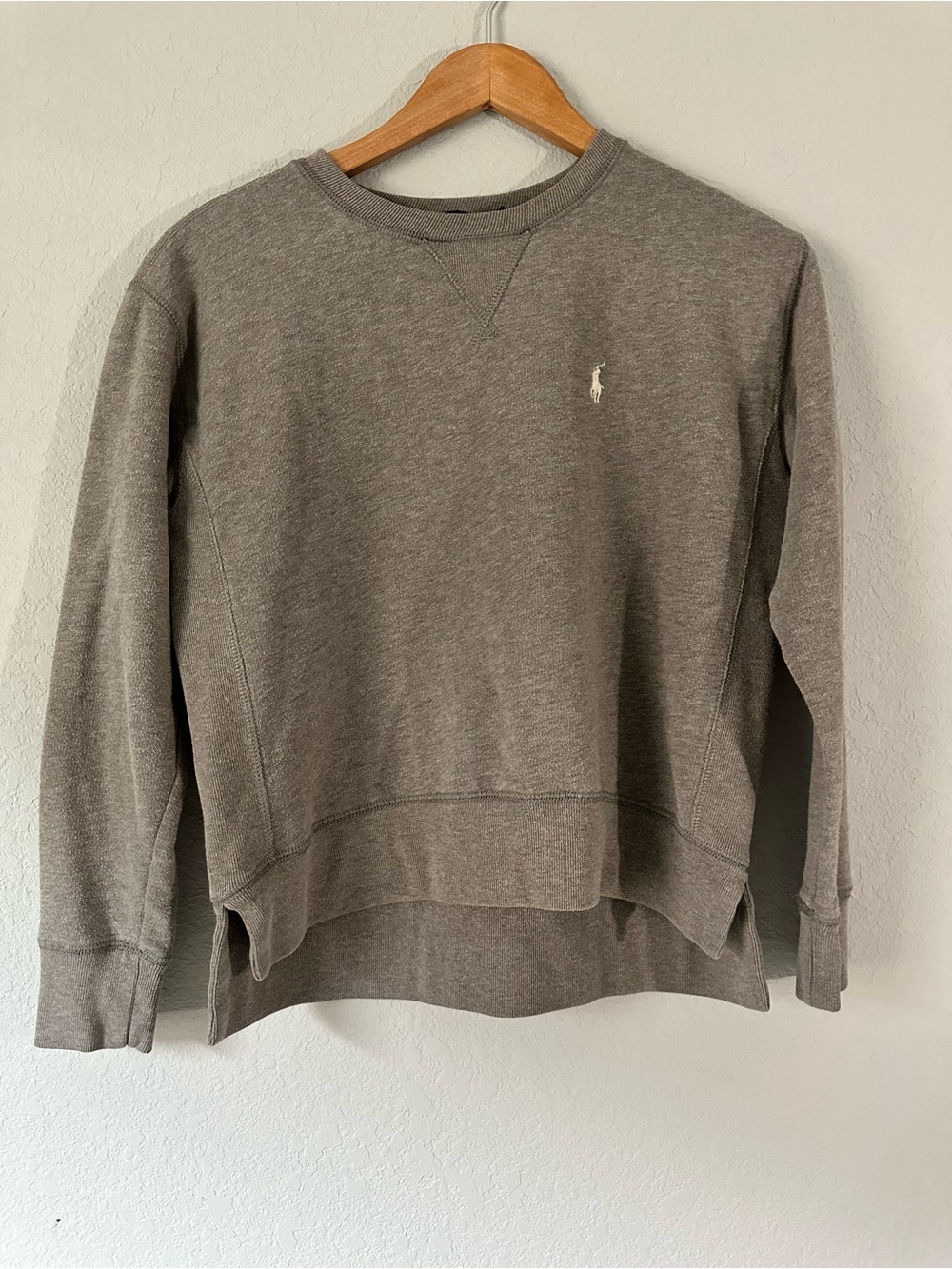 Ralph Lauren Brown-Gray Crewneck Sweatshirt with Polo Pony